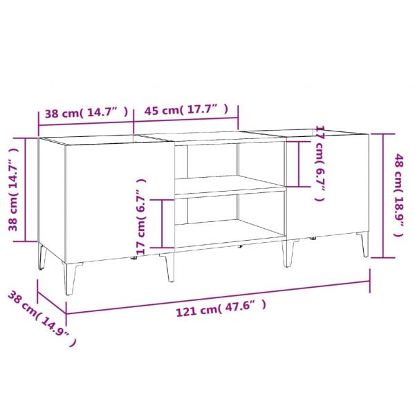 Plattenschrank Schwarz 121x38x48 cm Holzwerkstoff