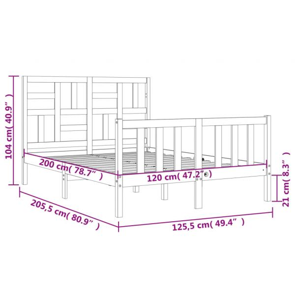 Massivholzbett mit Kopfteil 120x200 cm