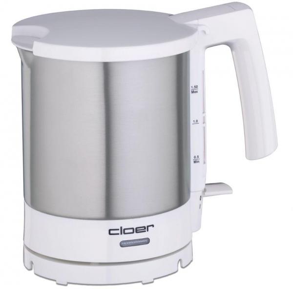 ARDEBO.de Cloer 4711 Wasserkocher, 2000W, 1,5l, edelstahl-weiß