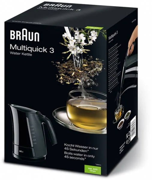 Braun MultiQuick 3 WK 300 Wasserkocher, 2280W, 1,7l, schwarz