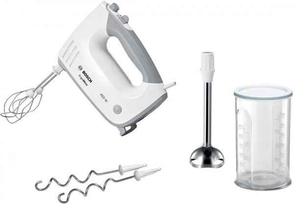 ARDEBO.de Bosch ErgoMixx MFQ36470 Handmixer, 450W, 5 Geschwindigkeitsstufen, weiß