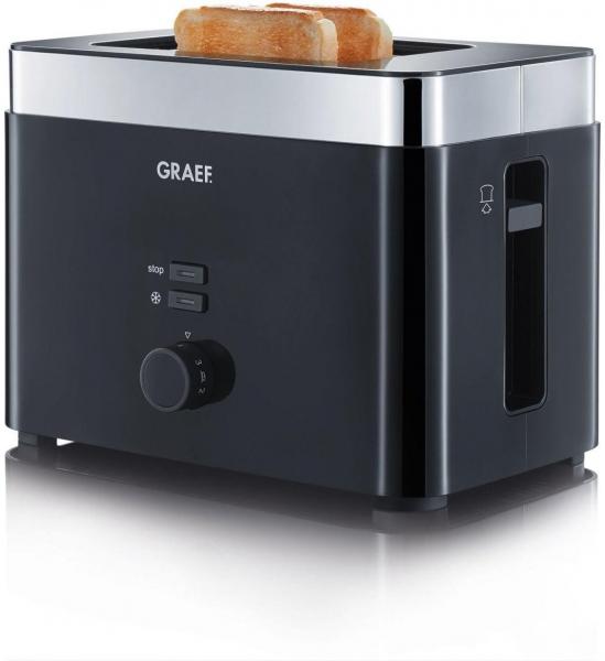 ARDEBO.de Graef TO62 Toaster, 1000 W, Auftaufunktion, Brötchenaufsatz, schwarz