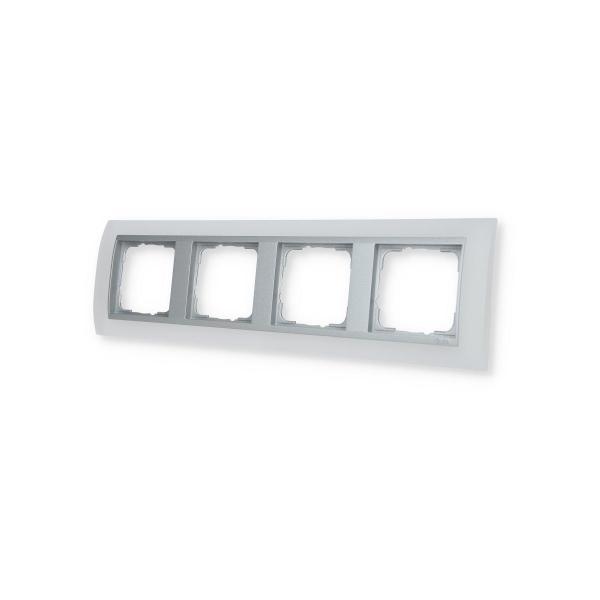 Gira 021450 Abdeckrahmen, bruchsicher 4fach für alu Zentraleinsätze, aluminium