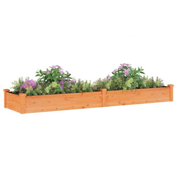 Hochbeet mit Einsatz Braun 240x60x25 cm Massivholz Tanne