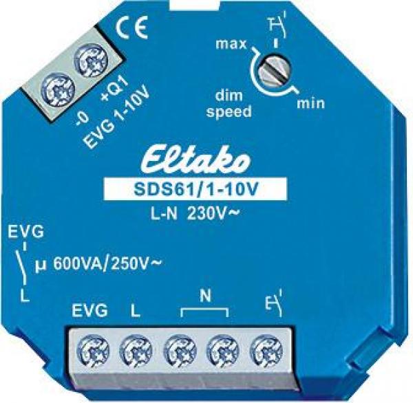 ARDEBO.de Eltako SDS61/1-10V Steuer-Dimmschalter für EVG, 1 Schließer 600VA (61100800)