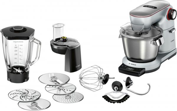 ARDEBO.de Bosch MUM9DT5S41 OptiMUM Küchenmaschine, 1500 W, 3D PlanetaryMixing, SensorControl Plus, silber