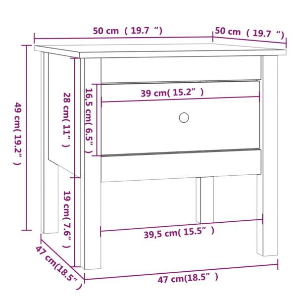 Beistelltische 2 Stk. 50x50x49 cm Massivholz Kiefer