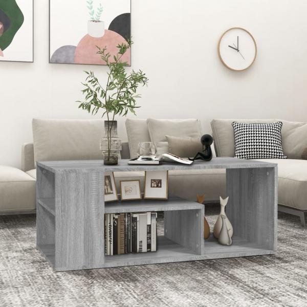 ARDEBO.de - Couchtisch Grau Sonoma 100x50x40 cm Holzwerkstoff