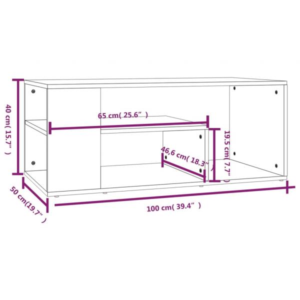 Couchtisch Grau Sonoma 100x50x40 cm Holzwerkstoff