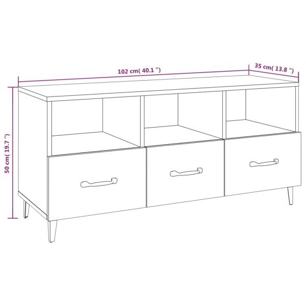 TV-Schrank Braun Eichen-Optik 102x35x50 cm Holzwerkstoff