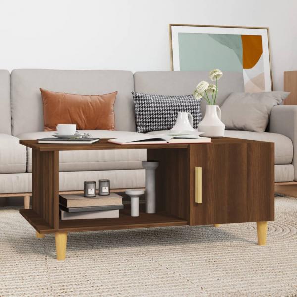 ARDEBO.de - Couchtisch Braun Eichen-Optik 90x50x40 cm Holzwerkstoff