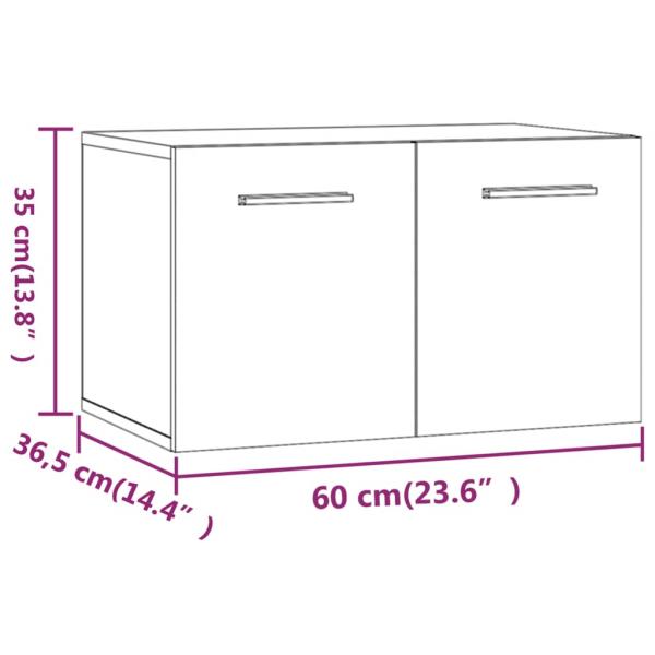 Wandschrank Grau Sonoma 60x36,5x35 cm Holzwerkstoff