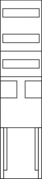 Hager ZU32ME Zählerfeld Einbausatz, eHZ, Höhe 1050mm, 1-feldig, für Sammelschienen