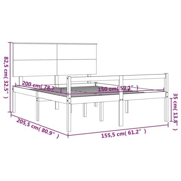 Seniorenbett mit Kopfteil Honigbraun Kingsize Massivholz