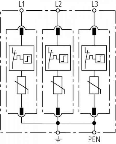 Dehn 952300 modularer Überspannungs-Ableiter 3-pol für TN-C-Systeme