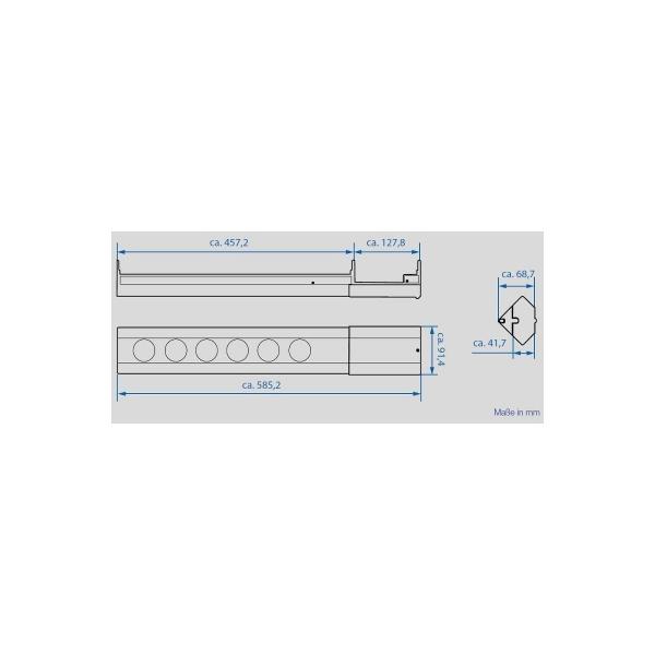 Bachmann CASIA 923.007 Universalleiste Wand/Eck, 4-fach, Aluminium