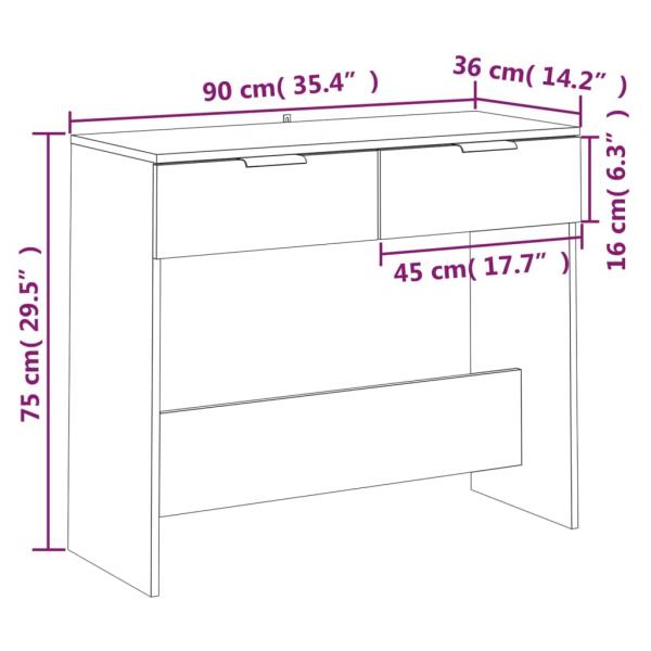 Konsolentisch Sonoma-Eiche 90x36x75 cm Holzwerkstoff