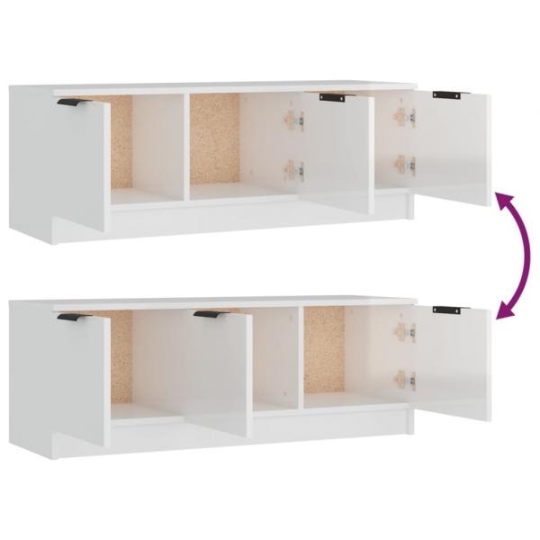 TV-Schrank Hochglanz-Weiß 102x35x36,5 cm Holzwerkstoff