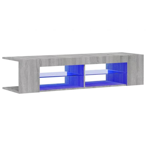 TV-Schrank mit LED-Leuchten Grau Sonoma 135x39x30 cm