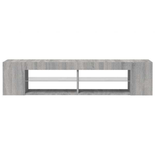 TV-Schrank mit LED-Leuchten Grau Sonoma 135x39x30 cm