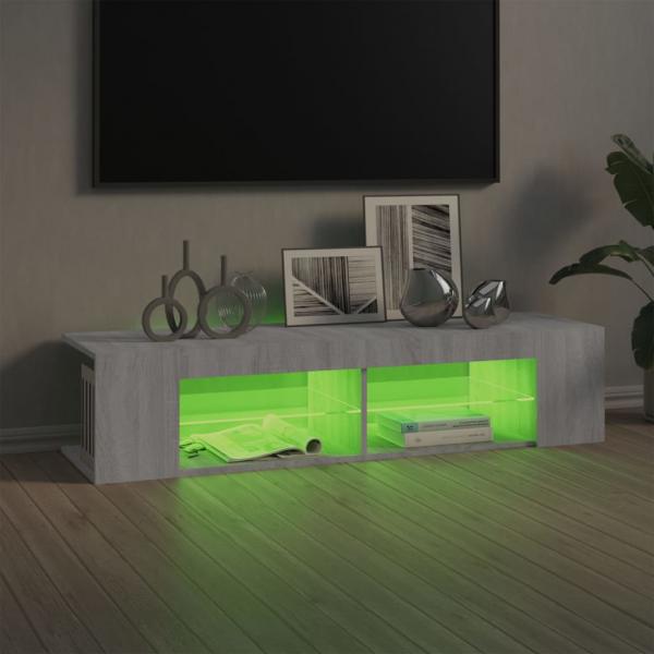 TV-Schrank mit LED-Leuchten Grau Sonoma 135x39x30 cm