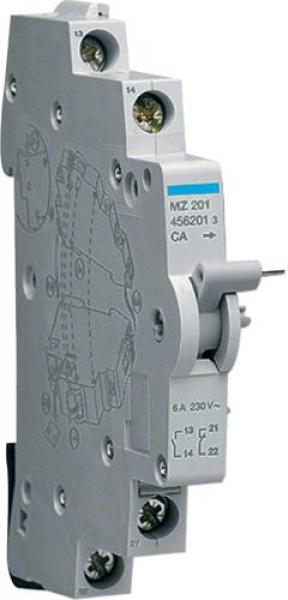 ARDEBO.de Hager MZ201 Hilfskontakt für MCB RCBO und RCCD < 125A, 1 Schließer,1 Öffner, 6A, 240V