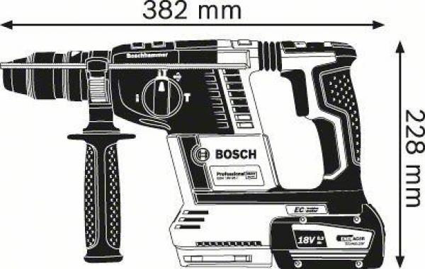 Bosch GBH 18V-26 Professional Akku-Bohrhammer (0611909001), Sologerät, SDS-Plus