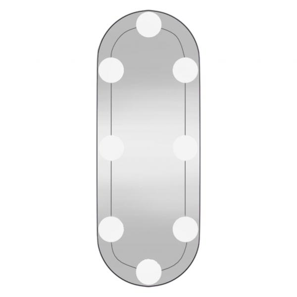 Wandspiegel mit LED-Leuchten 15x40 cm Glas Oval