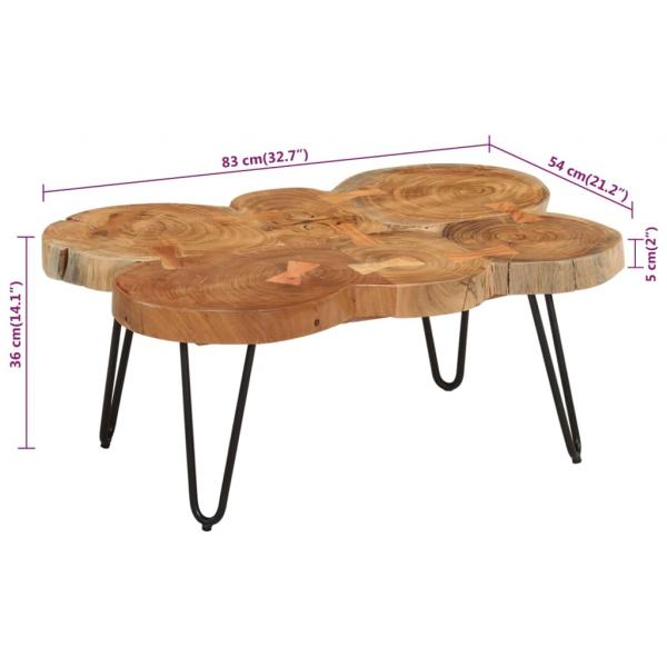 Couchtisch 36 cm 6 Stämme Massivholz Akazie