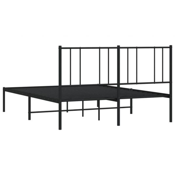 Bettgestell mit Kopfteil Metall Schwarz 135x190 cm