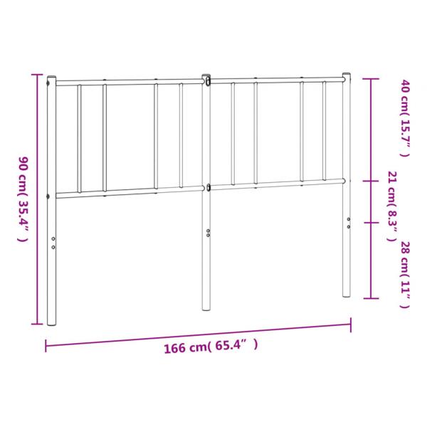 Kopfteil Metall Schwarz 160 cm