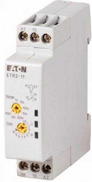 ARDEBO.de Eaton ETR2-11 Zeitrelais, 1 W, 0,05 s - 100 h, 24-240 V AC 50/60 Hz, 24-48 V DC, ansprechverzögert (262684)