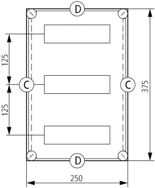 Eaton AE/I43E Automatenkasten, 3x9TE, HxBxT=250x375x150mm (000239)