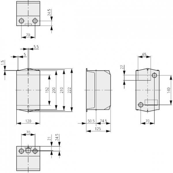 Eaton CI-K3-125-M Isolierstoffgehäuse CI-K3, H x B x T = 200 x 120 x 125 mm, + Montageplatte (206895)