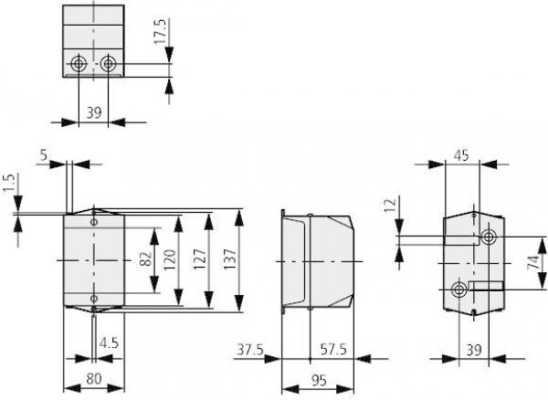 Eaton CI-K1-95-TS Isolierstoffgehäuse CI-K1, H x B x T = 120 x 80 x 95 mm, + Tragschiene (206881)