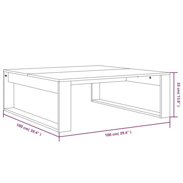 Couchtisch Räuchereiche 100x100x35 cm Holzwerkstoff