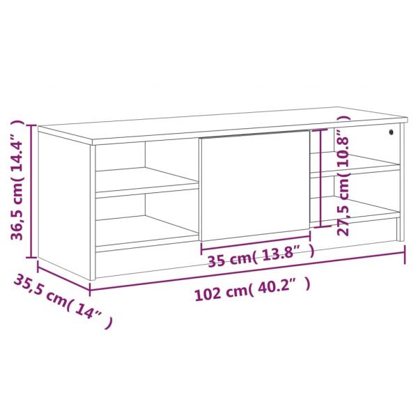 TV-Schrank Braun Eichen-Optik 102x35,5x36,5 cm Holzwerkstoff