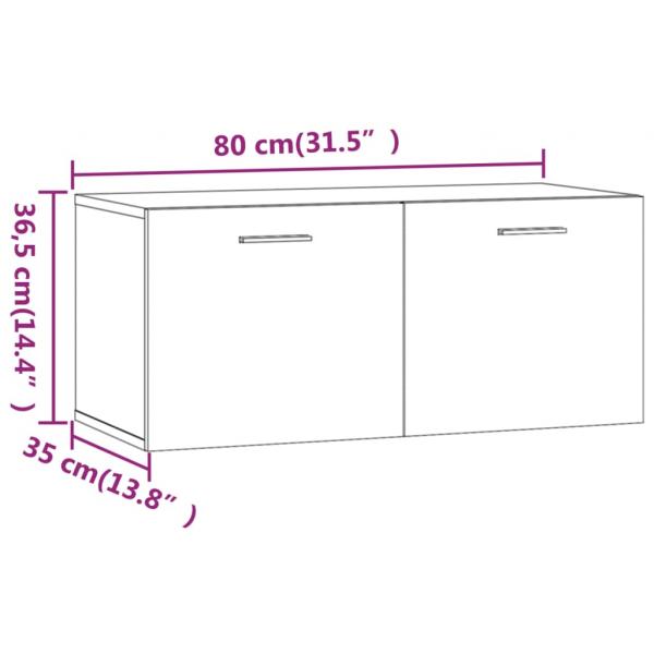 Wandschrank Grau Sonoma 80x35x36,5 cm Holzwerkstoff