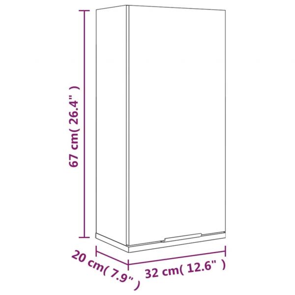 Wand-Badschrank Räuchereiche 32x20x67 cm