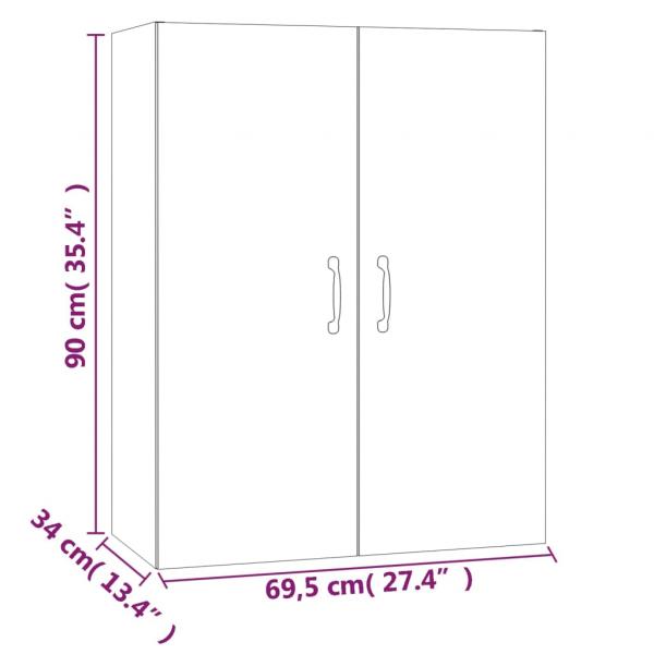 Hängeschrank Braun Eichen-Optik 69,5x34x90 cm Holzwerkstoff