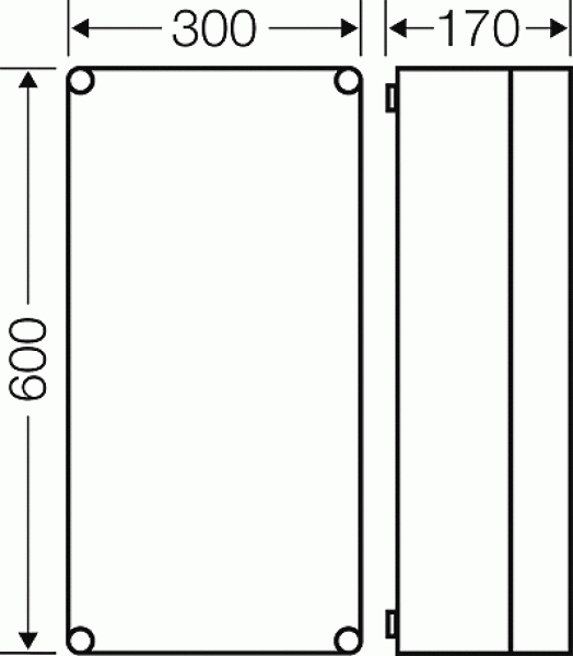 Hensel Mi0400 Leergehäuse 275x575x146 mm, transparenter Deckel