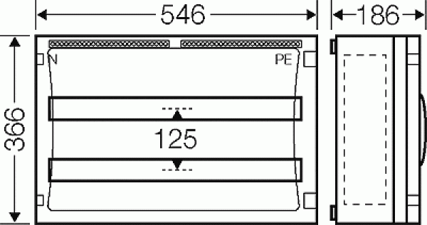 Hensel FP1408 Automatengehäuse mit Verschlussplatten, 2-Reihig