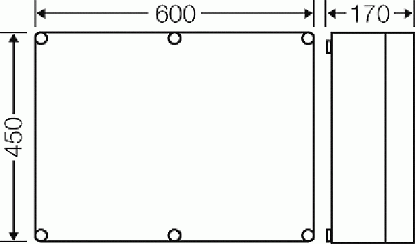 Hensel Mi0600 Leergehäuse 575x425x146 mm, transparenter Deckel