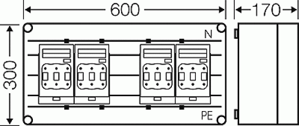 Hensel MI6466 NH-Sicherungslasttrennschaltergehäuse