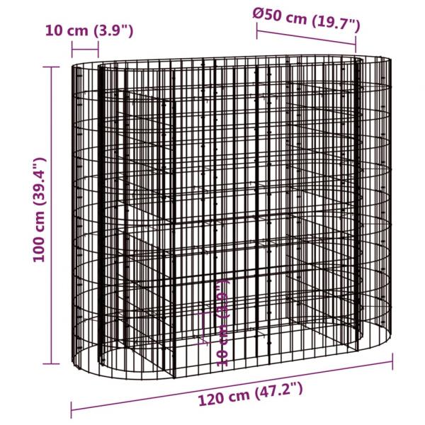 Gabionen-Hochbeet Verzinktes Eisen 120x50x100 cm