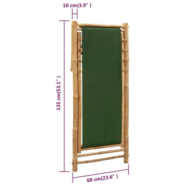 Liegestuhl Bambus und Canvas Grün