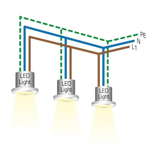 Brumberg LED-Einbauleuchte, 230V, 1W, weiß (R3929WW)