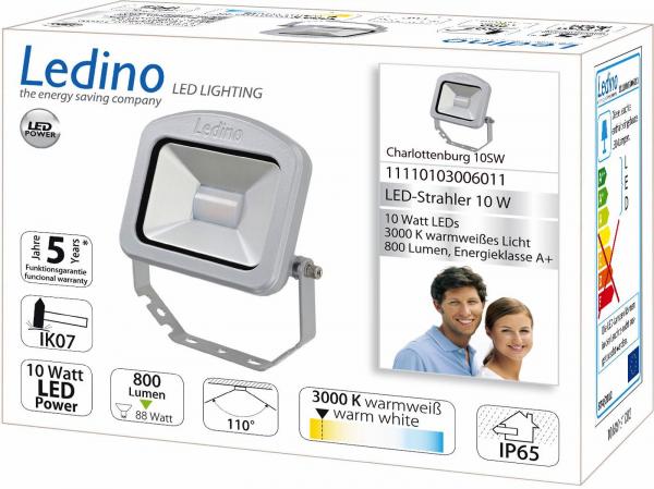 Ledino Charlottenburg 10SW LED-Strahler, 10W, 3000K, silber (11110103006011)