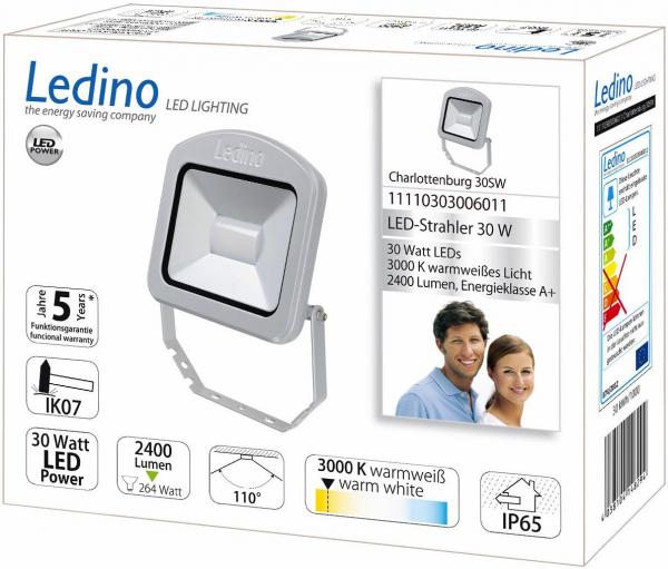 Ledino Charlottenburg 30SW LED-Strahler, 30W, 3000K, silber (11110303006011)