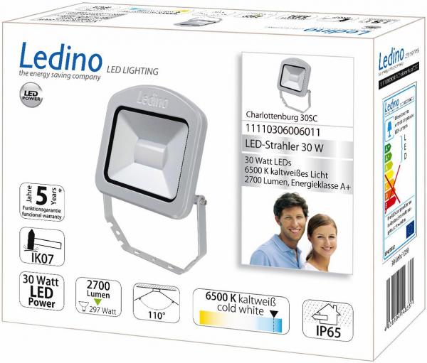 Ledino Charlottenburg 30SC LED-Strahler, 30W, 6500K, silber (11110306006011)